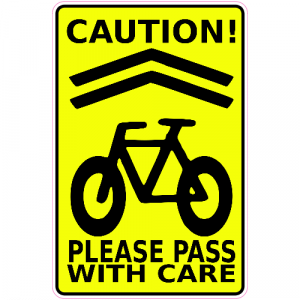 Caution Passing Bike Sign Sticker - U.S. Custom Stickers