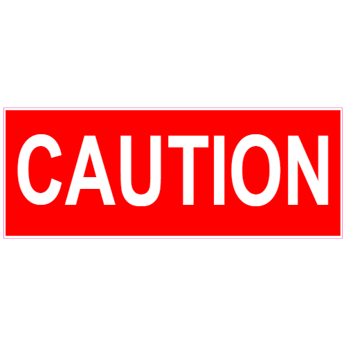 Caution Red Decal - U.S. Customer Stickers