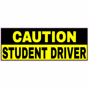 Caution Student Driver Bumper Decal - U.S. Customer Stickers