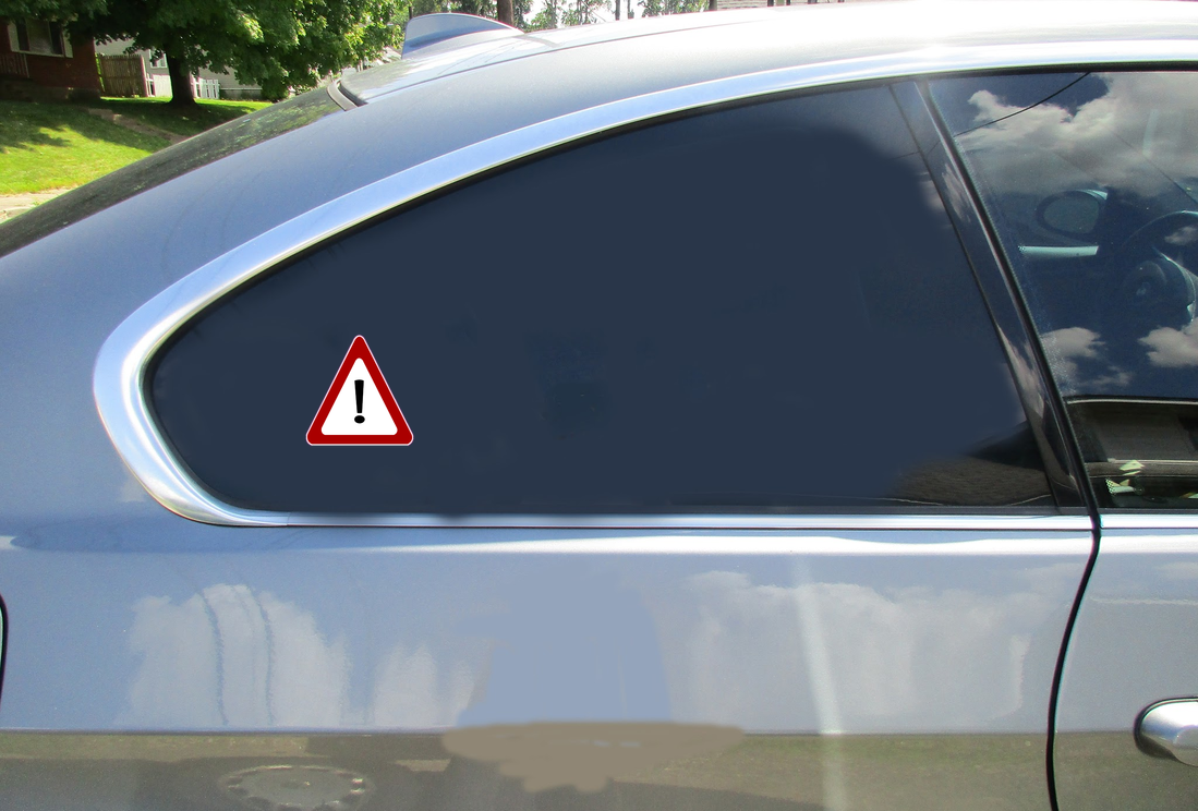 Caution Triangle Sticker - Car Decals - U.S. Custom Stickers