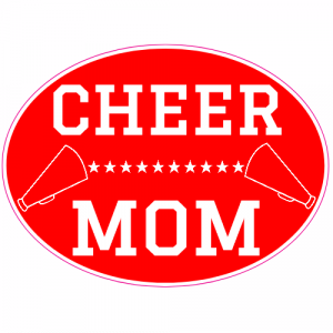 Cheer Mom Red Oval Decal - U.S. Customer Stickers