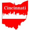 Cincinnati Ohio Skyline State Shaped Decal - U.S. Customer Stickers