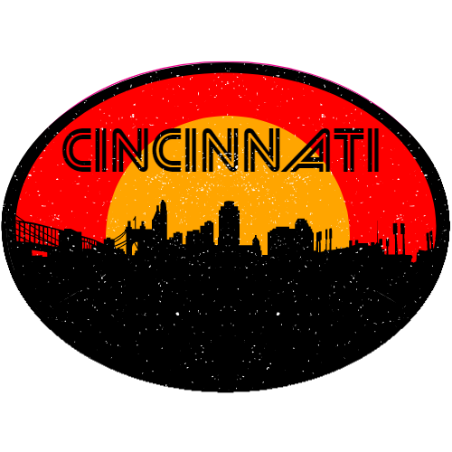 Cincinnati Red Black Oval City Decal - U.S. Customer Stickers