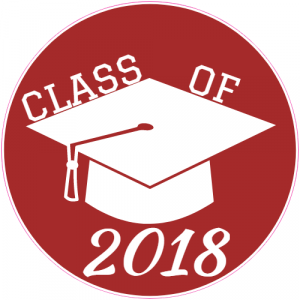 Class Of 2018 Circle Red Decal - U.S. Customer Stickers