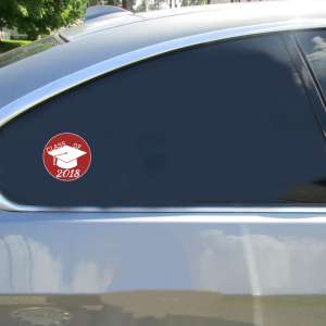Class Of 2018 Circle Red Sticker - Car Decals - U.S. Custom Stickers