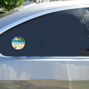 Clearwater Beach Circle Sticker - Car Decals - U.S. Custom Stickers