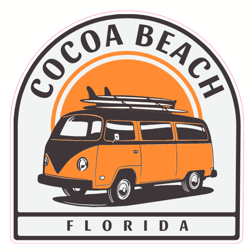 Cocoa Beach Florida Surf Van Decal - U.S. Customer Stickers