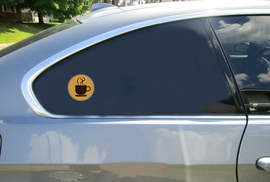 Coffee Bean Cup Sticker - Car Decals - U.S. Custom Stickers