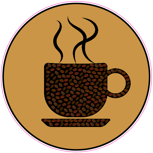 Coffee Bean Cup Sticker - U.S. Custom Stickers