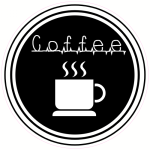Coffee Heartbeat Circle Decal - U.S. Customer Stickers