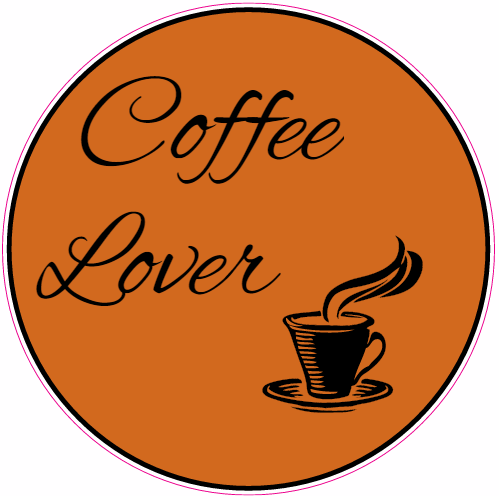 Coffee Lover Circle Sticker - U.S. Custom Stickers