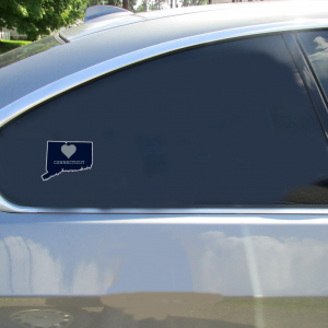 Connecticut Heart State Shaped Sticker - Car Decals - U.S. Custom Stickers