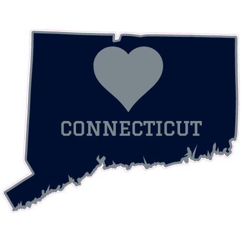 Connecticut Heart State Shaped Decal - U.S. Customer Stickers