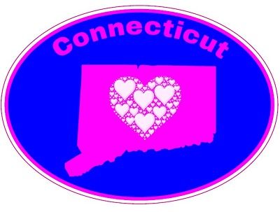 Love Connecticut Heart Oval Decal - U.S. Custom Stickers
