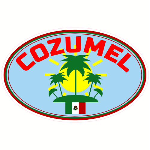 Cozumel Mexico Sunshine Palm Tree Decal - U.S. Customer Stickers