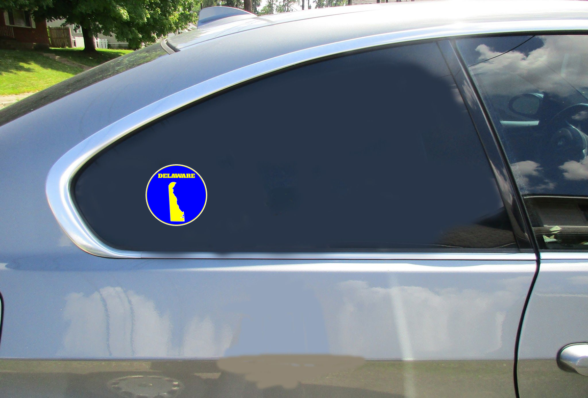 Delaware State Blue Circle Sticker - Car Decals - U.S. Custom Stickers