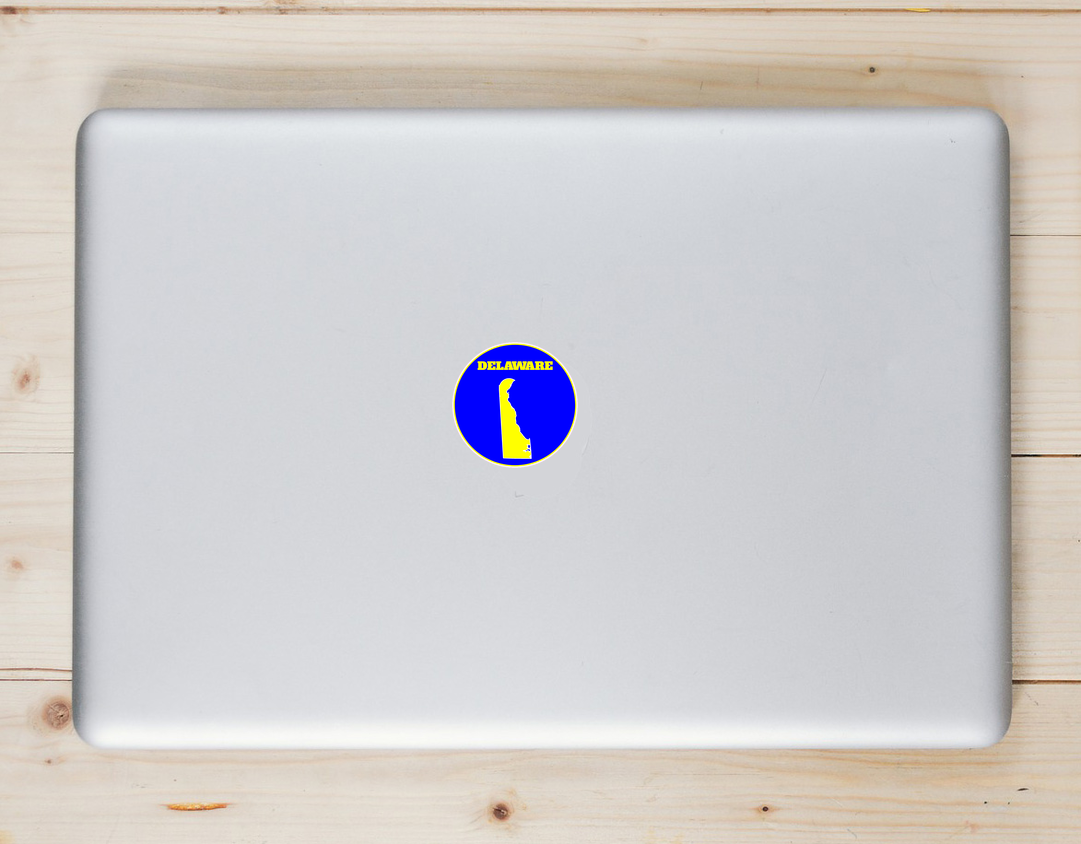 Delaware State Blue Circle Sticker - Laptop Decal - U.S. Custom Stickers
