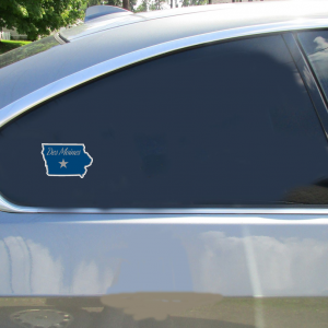Des Moines Iowa State Shaped Sticker - Car Decals - U.S. Custom Stickers