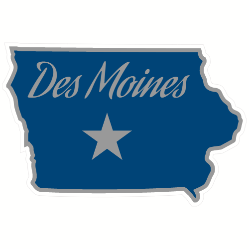 Des Moines Iowa State Shaped Decal - U.S. Customer Stickers