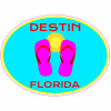 Destin Florida Flip Flop Oval Decal - U.S. Customer Stickers