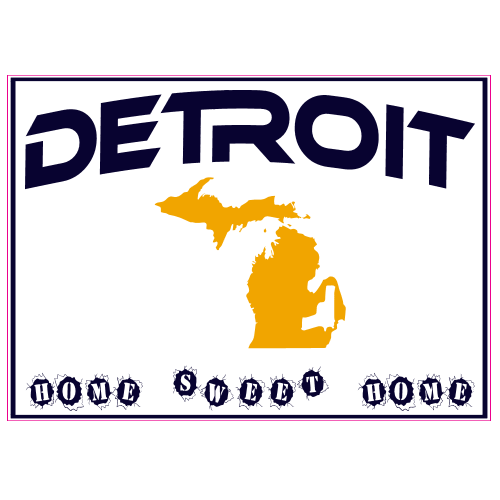 Detroit Home Sweet Home Gun Sticker - U.S. Custom Stickers