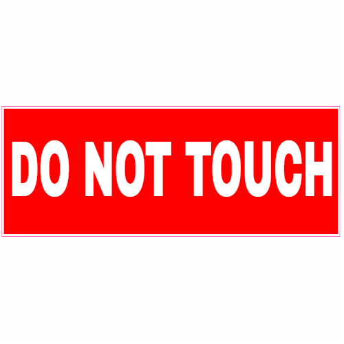 Do Not Touch Red Decal - U.S. Customer Stickers