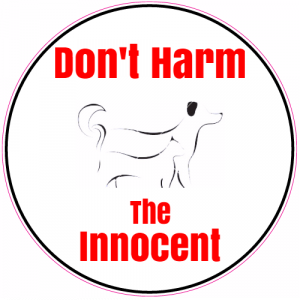 Don't Harm The Innocent Cat and Dog Circle Sticker - U.S. Custom Stickers