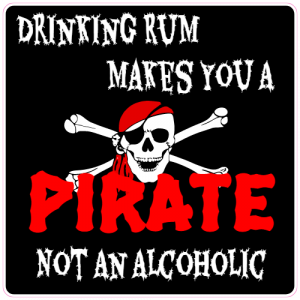 Drinking Rum Pirate Decal - U.S. Customer Stickers