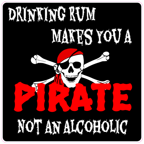 Drinking Rum Pirate Decal - U.S. Customer Stickers