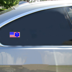 EMS American Flag Sticker - Car Decals - U.S. Custom Stickers