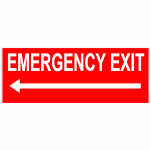 Emergency Exit Left Arrow Decal - U.S. Customer Stickers