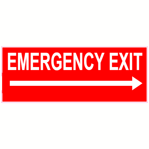 Emergency Exit Right Arrow Decal - U.S. Customer Stickers
