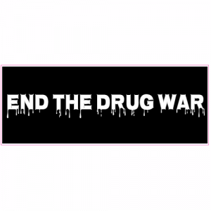 End The Drug War Black Bumper Sticker - U.S. Custom Stickers