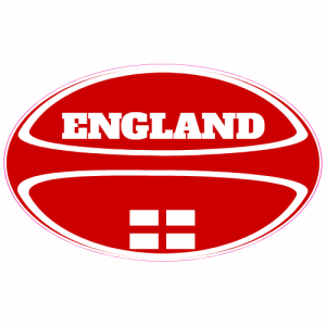 England Red Rugby Ball Decal - U.S. Customer Stickers