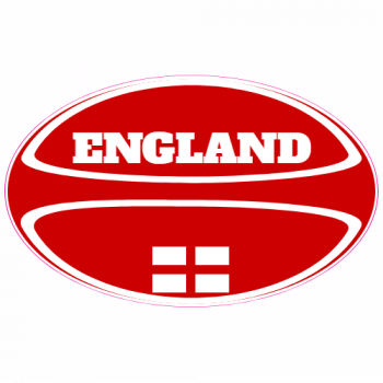 England Red Rugby Ball Decal - U.S. Customer Stickers