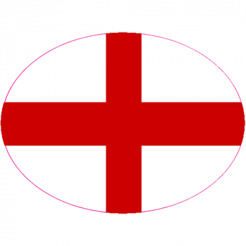 English Flag Oval Decal - U.S. Customer Stickers