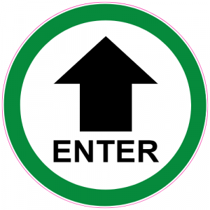 Enter Up Arrow Door Circle Decal - U.S. Customer Stickers