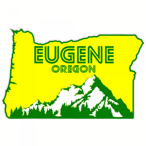 Eugene Oregon State Shaped Decal - U.S. Customer Stickers