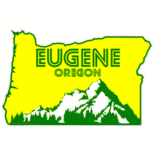 Eugene Oregon State Shaped Decal - U.S. Customer Stickers