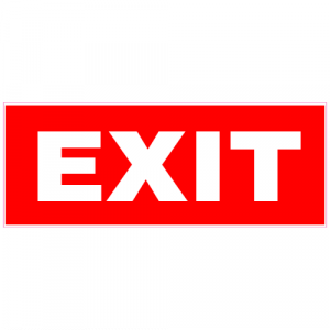 Exit Red Decal - U.S. Customer Stickers