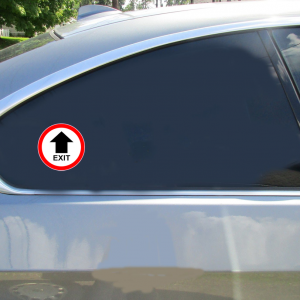 Exit Up Arrow Circle Sticker - Car Decals - U.S. Custom Stickers