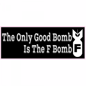 F Bomb Black Bumper Sticker - U.S. Custom Stickers