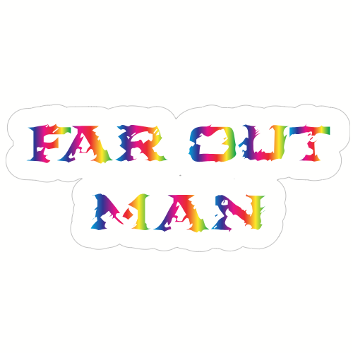 Far Out Man Psychedelic Word Decal - U.S. Customer Stickers
