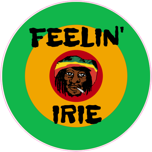 Feelin Irie Reggae Circle Decal - U.S. Customer Stickers