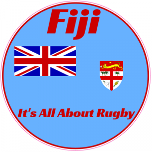 Fiji All About Rugby Circle Sticker - U.S. Custom Stickers