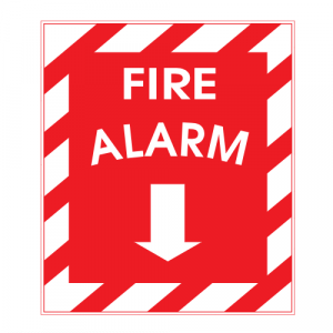 Fire Alarm Down Arrow Decal - U.S. Customer Stickers
