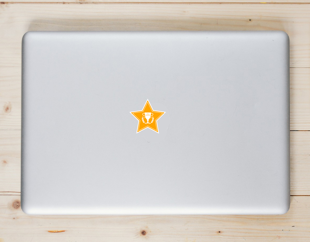 First Place Gold Star Sticker - Laptop Decal - U.S. Custom Stickers
