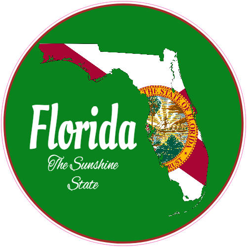 Florida Flag State Sticker - U.S. Custom Stickers