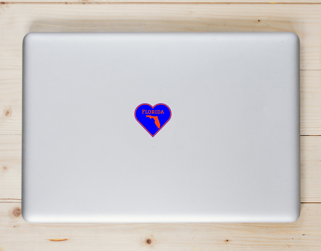 Florida Heart Shaped Sticker - Laptop Decal - U.S. Custom Stickers