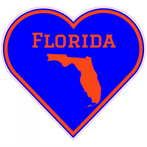 Florida Heart Shaped Decal - U.S. Customer Stickers
